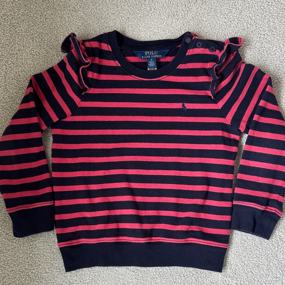 Polo by Ralph Lauren Kids Navy and Red Striped Sweater